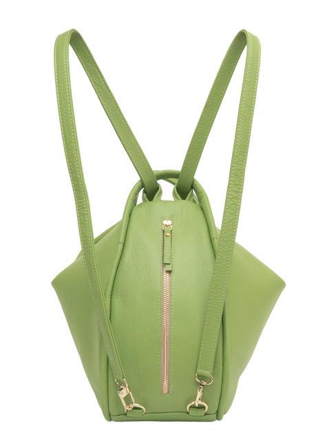 TRIO Hammered leather backpack green apple - Women’s Bags