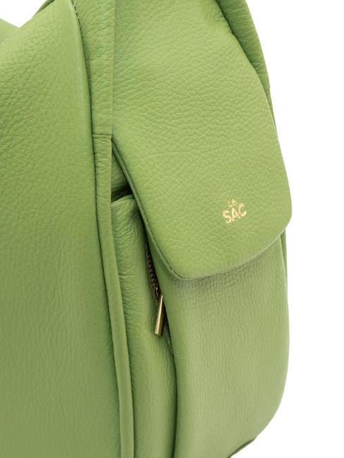 TRIO Hammered leather backpack green apple - Women’s Bags