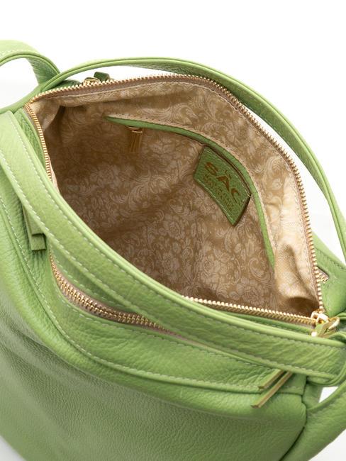 TRIO Hammered leather backpack green apple - Women’s Bags