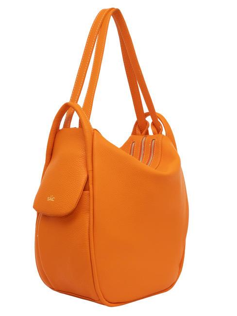 TRIO Hammered leather backpack orange - Women&rsquo;s Bags