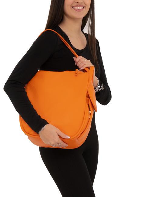 TRIO Hammered leather backpack orange - Women&rsquo;s Bags