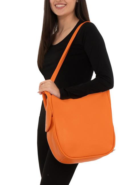 TRIO Hammered leather backpack orange - Women&rsquo;s Bags