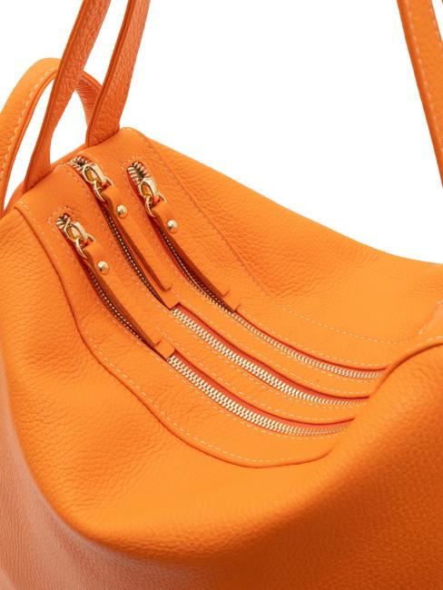 TRIO Hammered leather backpack orange - Women&rsquo;s Bags