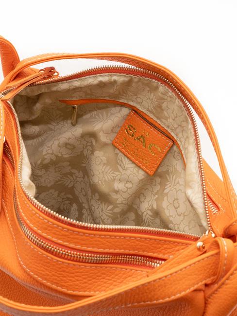 TRIO Hammered leather backpack orange - Women&rsquo;s Bags