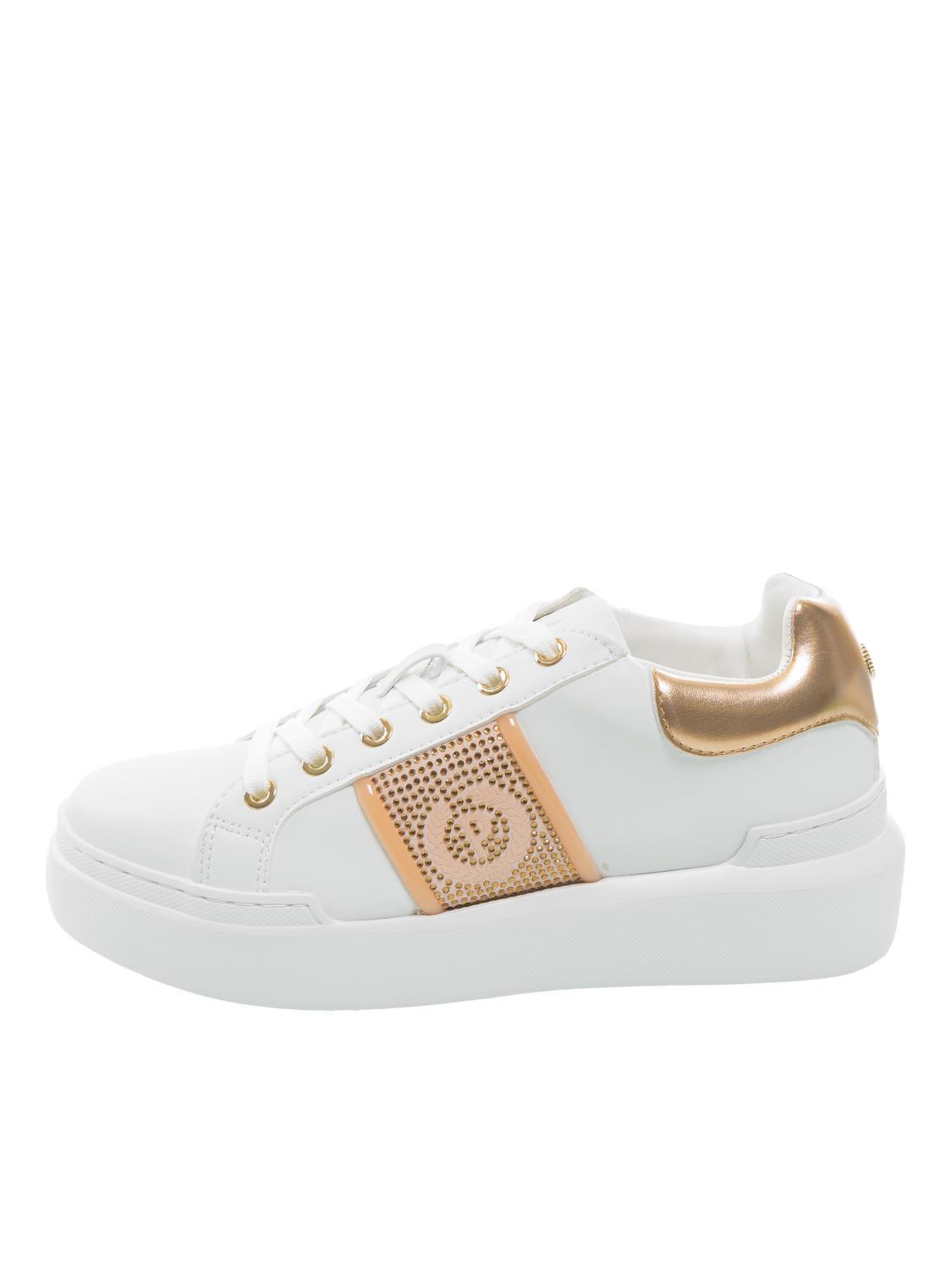 Pollini Diamond Carrie Sneakers White Copper Buy At Outlet Prices