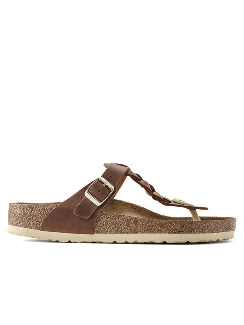 GIZEH Leather flip-flops cognac - Unisex shoes