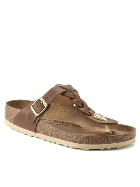 GIZEH Leather flip-flops cognac - Unisex shoes