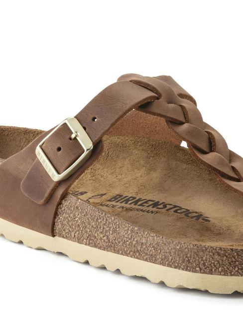 GIZEH Leather flip-flops cognac - Unisex shoes