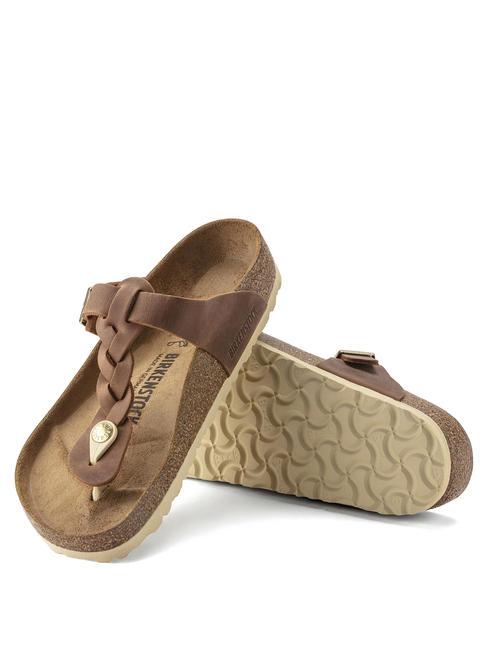 GIZEH Leather flip-flops cognac - Unisex shoes