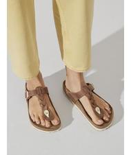 BIRKENSTOCK GIZEH Leather flip-flops cognac - Unisex shoes - 8