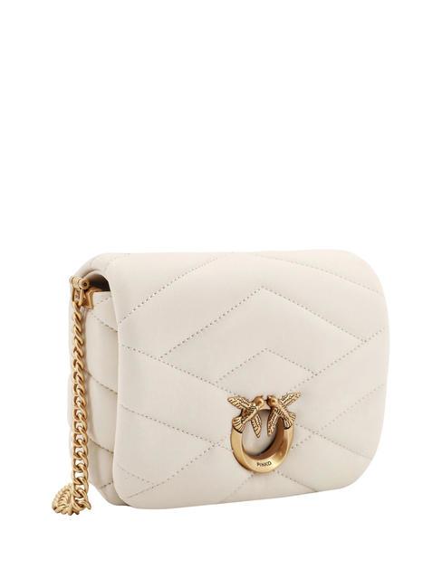 LOVE CLICK PUFF Mini quilted leather bag silk white-antique gold - Women&rsquo;s Bags