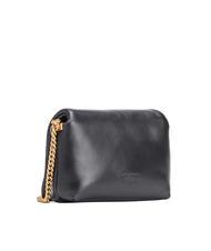 PINKO LOVE CLICK PUFF Mini leather shoulder bag black limousine block color - Women’s Bags - 3