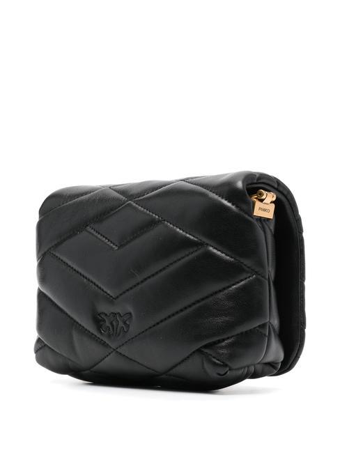 LOVE CLICK PUFF Mini quilted leather bag black-antique gold - Women’s Bags