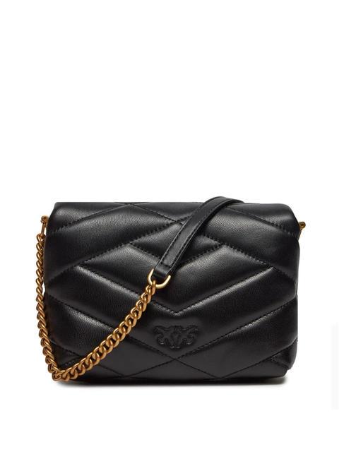 LOVE CLICK PUFF Mini quilted leather bag black-antique gold - Women’s Bags