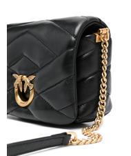 PINKO LOVE CLICK PUFF Mini quilted leather bag black-antique gold - Women’s Bags - 4