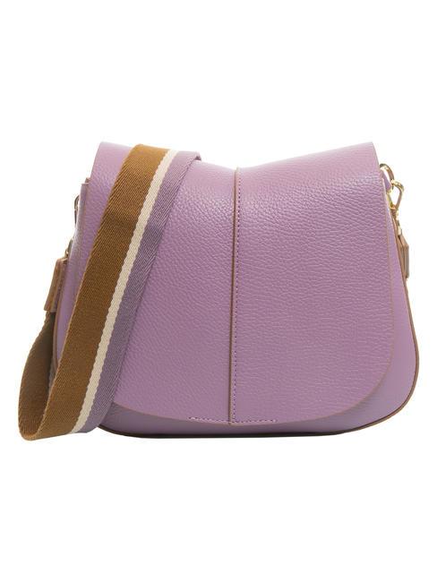 HELENA ROUND Leather bag with double shoulder strap argyle purple - Women&rsquo;s Bags