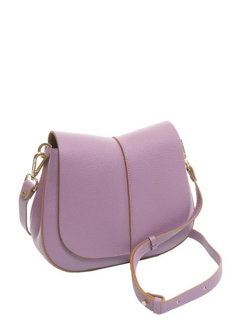 HELENA ROUND Leather bag with double shoulder strap argyle purple - Women&rsquo;s Bags