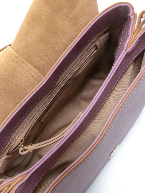 HELENA ROUND Leather bag with double shoulder strap argyle purple - Women&rsquo;s Bags