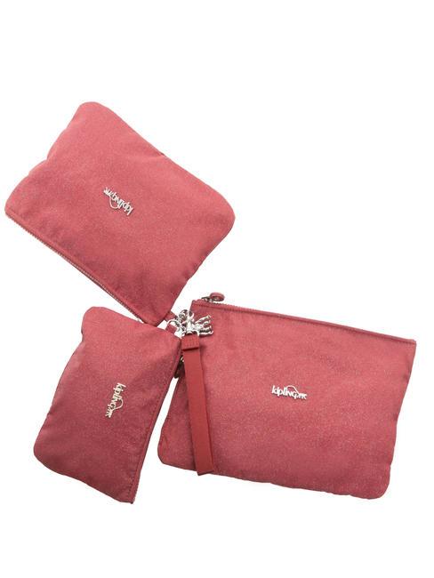 IAKA L WRISTLET Trio clutch bag with cuff carmine glitter - Women’s Bags