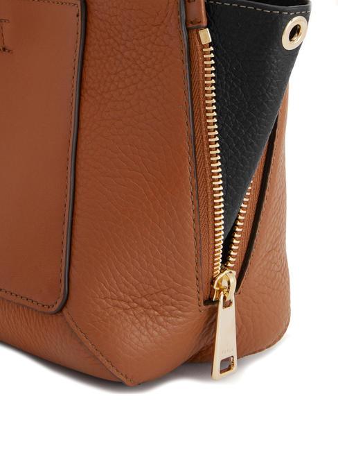 GILDA Leather mini bags with shoulder strap cognac / black - Women&rsquo;s Bags