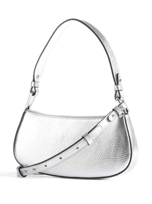 MERVEILLE Shoulder bag in textured leather SILVER - Women&rsquo;s Bags