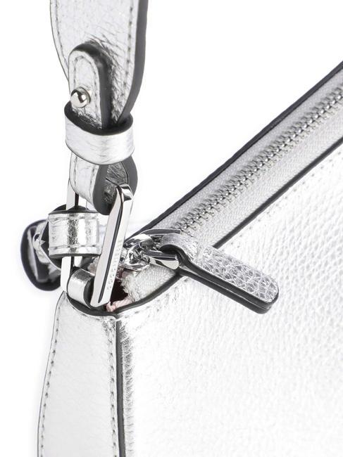 MERVEILLE Shoulder bag in textured leather SILVER - Women&rsquo;s Bags