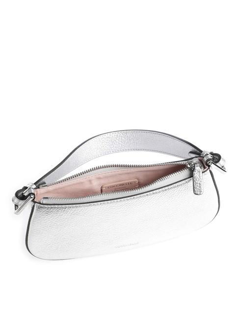 MERVEILLE Shoulder bag in textured leather SILVER - Women&rsquo;s Bags