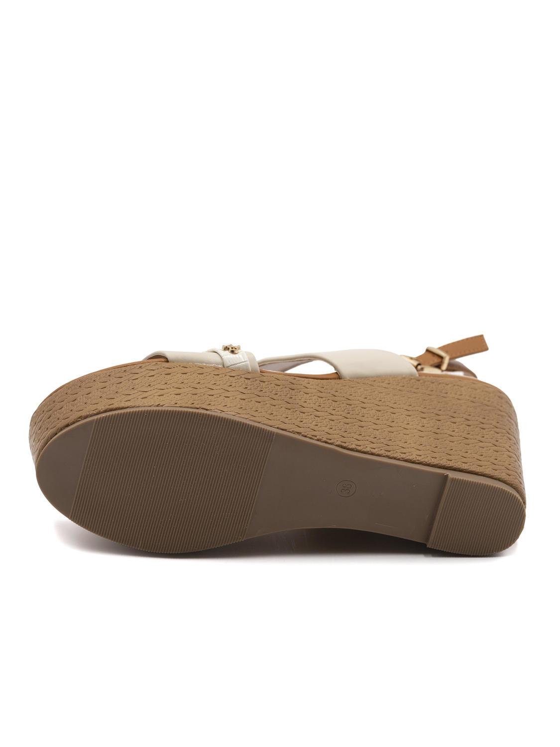 Roccobarocco Rb Metallic High Wedge Sandals Beige Buy At Outlet Prices