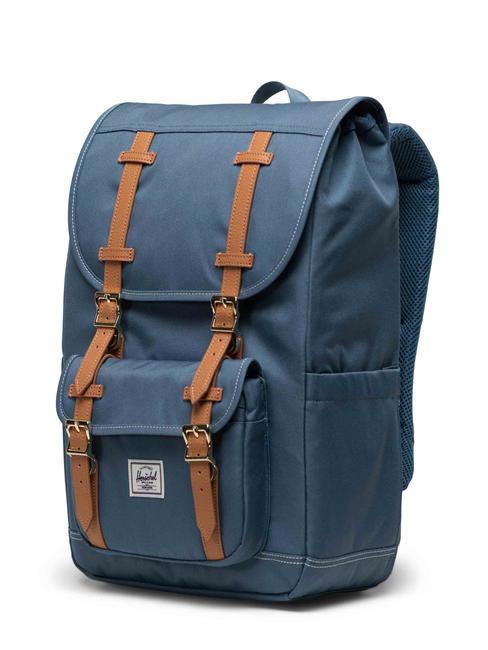 LITTLE AMERICA MID Mid size backpack blue mirage/white stitch - Backpacks & School and Leisure