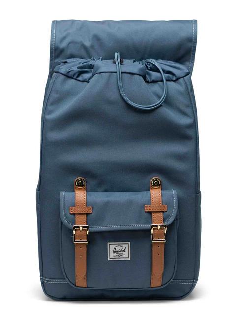 LITTLE AMERICA MID Mid size backpack blue mirage/white stitch - Backpacks & School and Leisure