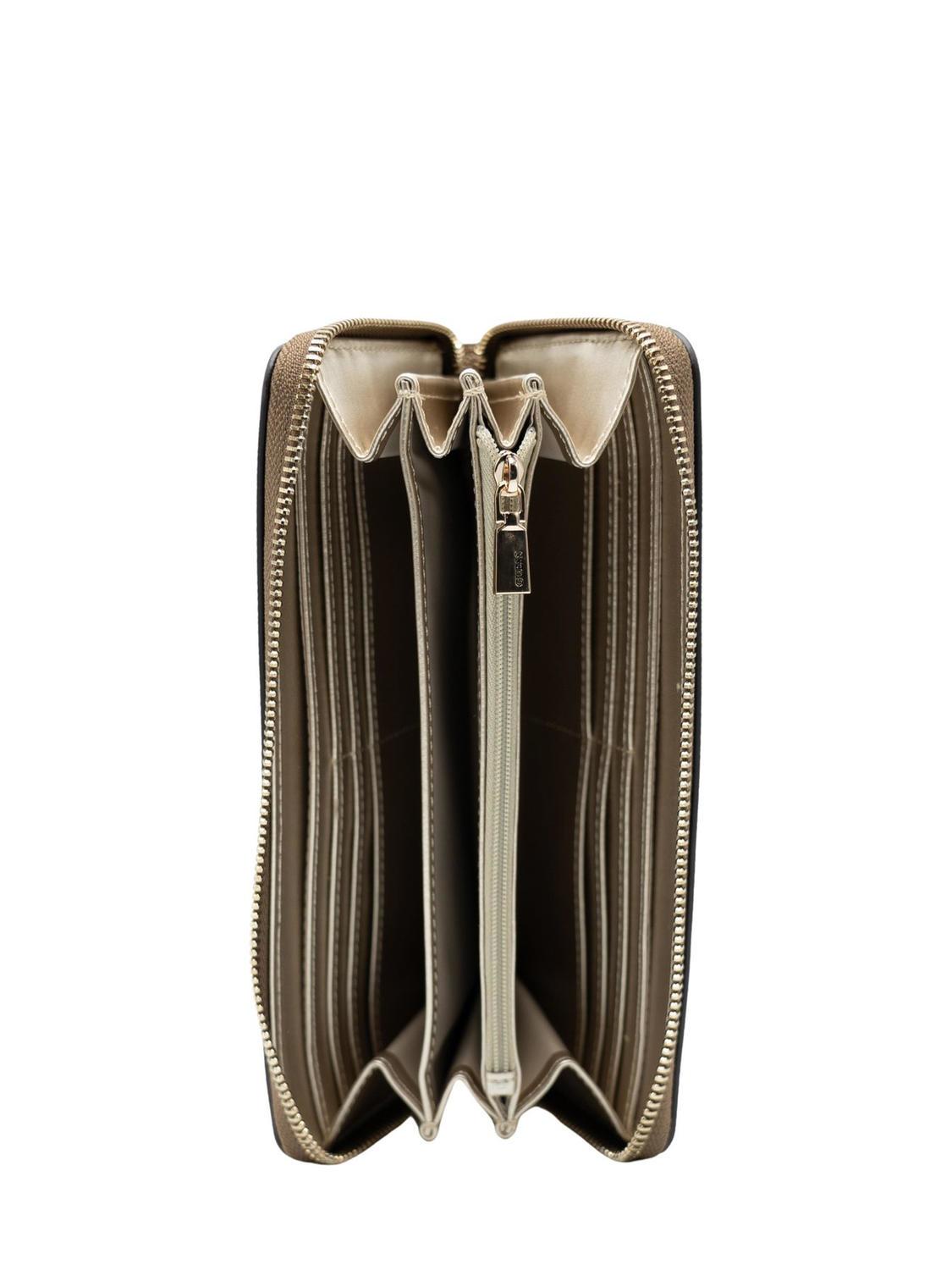 Guess Eliette Zip Around Wallet With Cuff Milk Logo - Buy At