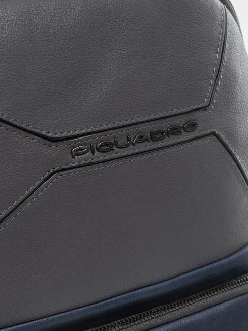 RHINO Leather backpack for 14" pc grey/blue - Laptop backpacks