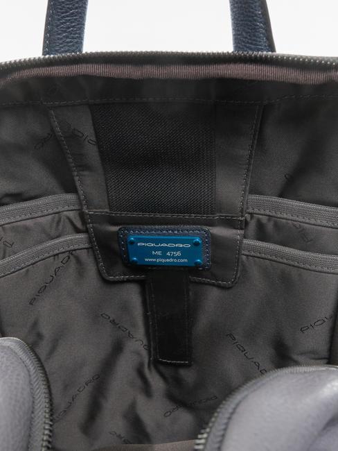 RHINO Leather backpack for 14" pc grey/blue - Laptop backpacks