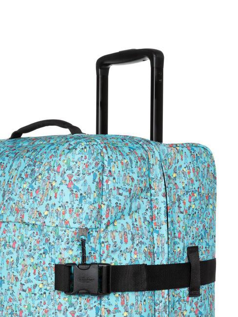 TRANVERZ M Medium trolley wally pattern blue - Semi-rigid Trolley Cases