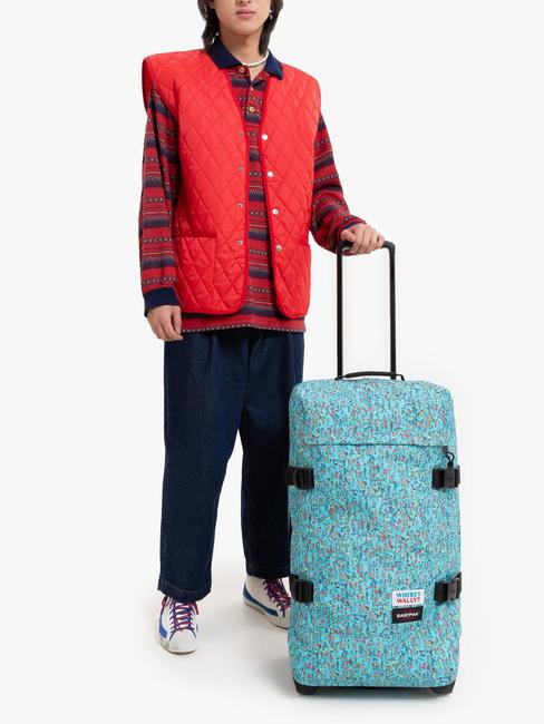 TRANVERZ M Medium trolley wally pattern blue - Semi-rigid Trolley Cases