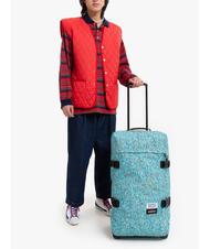 EASTPAK TRANVERZ M Medium trolley wally pattern blue - Semi-rigid Trolley Cases - 8