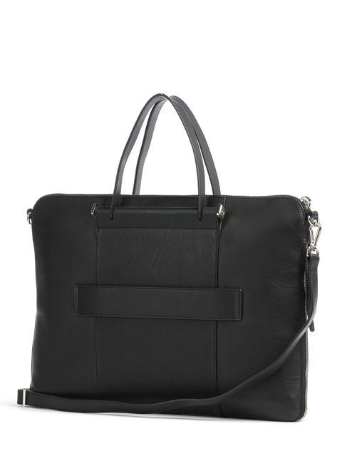 CIRCLE 14" leather laptop bag Black - Work Briefcases
