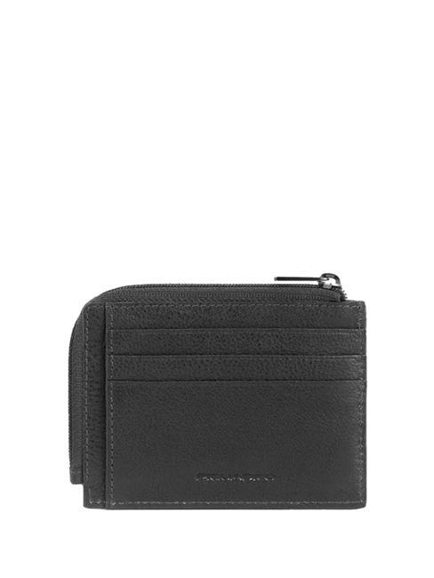 S129  Leather card holder / coin purse Black - Men’s Wallets