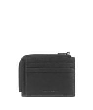 PIQUADRO S129  Leather card holder / coin purse Black - Men’s Wallets - 2