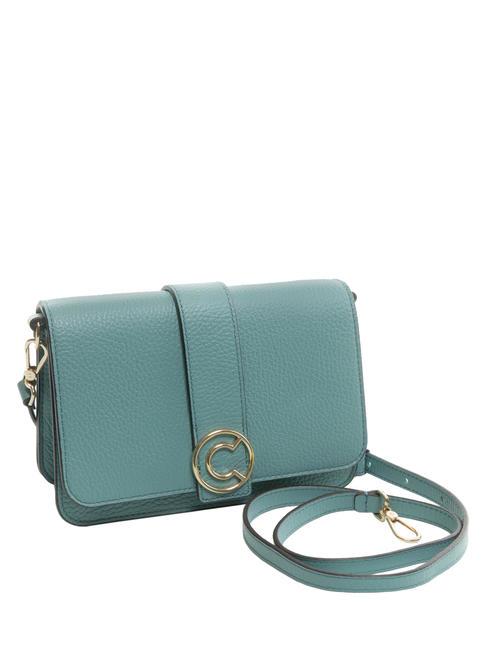 TULIP Hammered leather shoulder bag aqua - Women&rsquo;s Bags