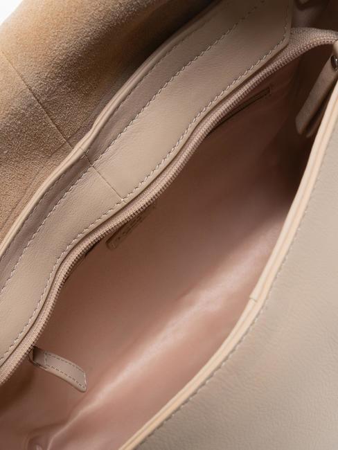 SHIRLEY Handbag, with shoulder strap, in leather POWDER - Women&rsquo;s Bags