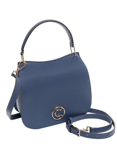 LEILANI Leather handbag with shoulder strap blueberry - Women’s Bags