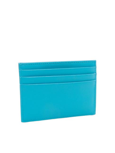 LETTERING Flat credit card holder turquoise - Women’s Wallets