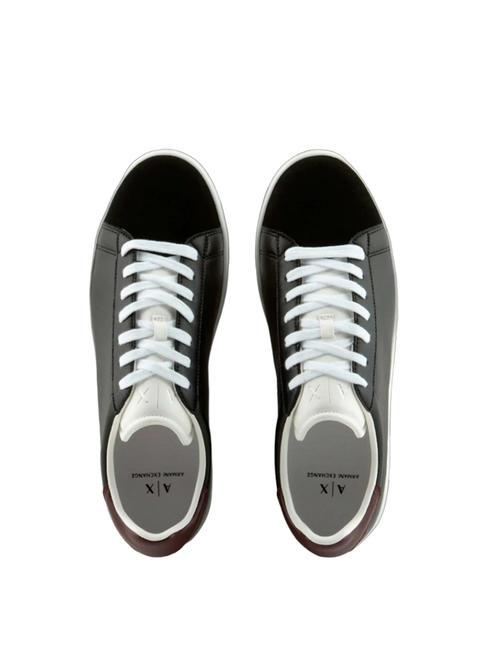 A|X Leather sneakers black+wine+op.white - Men’s shoes