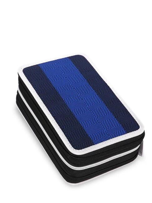 1907 3 zip pencil case with school kit Black - Cases and Accessories