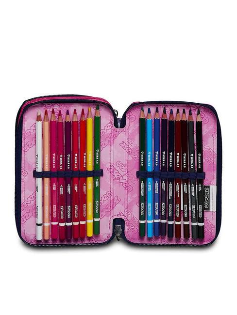 CLOUDY SHAPES 3 zip pencil case with school kit Bluedeep - Cases and Accessories