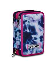 SEVEN CLOUDY SHAPES 3 zip pencil case with school kit Bluedeep - Cases and Accessories - 6