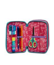 SJGANG EVER RAYLY GIRL 3 zip pencil case with school kit summer rose - Cases and Accessories - 3
