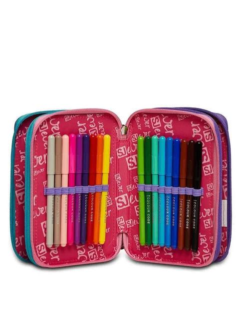 EVER RAYLY GIRL 3 zip pencil case with school kit summer rose - Cases and Accessories