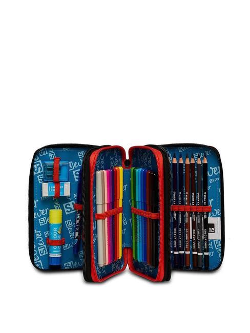 EVER DRIFT BOY 3 zip pencil case with school kit red-orange - Cases and Accessories